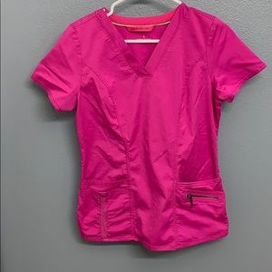 Beyond Scrubs pink scrub top